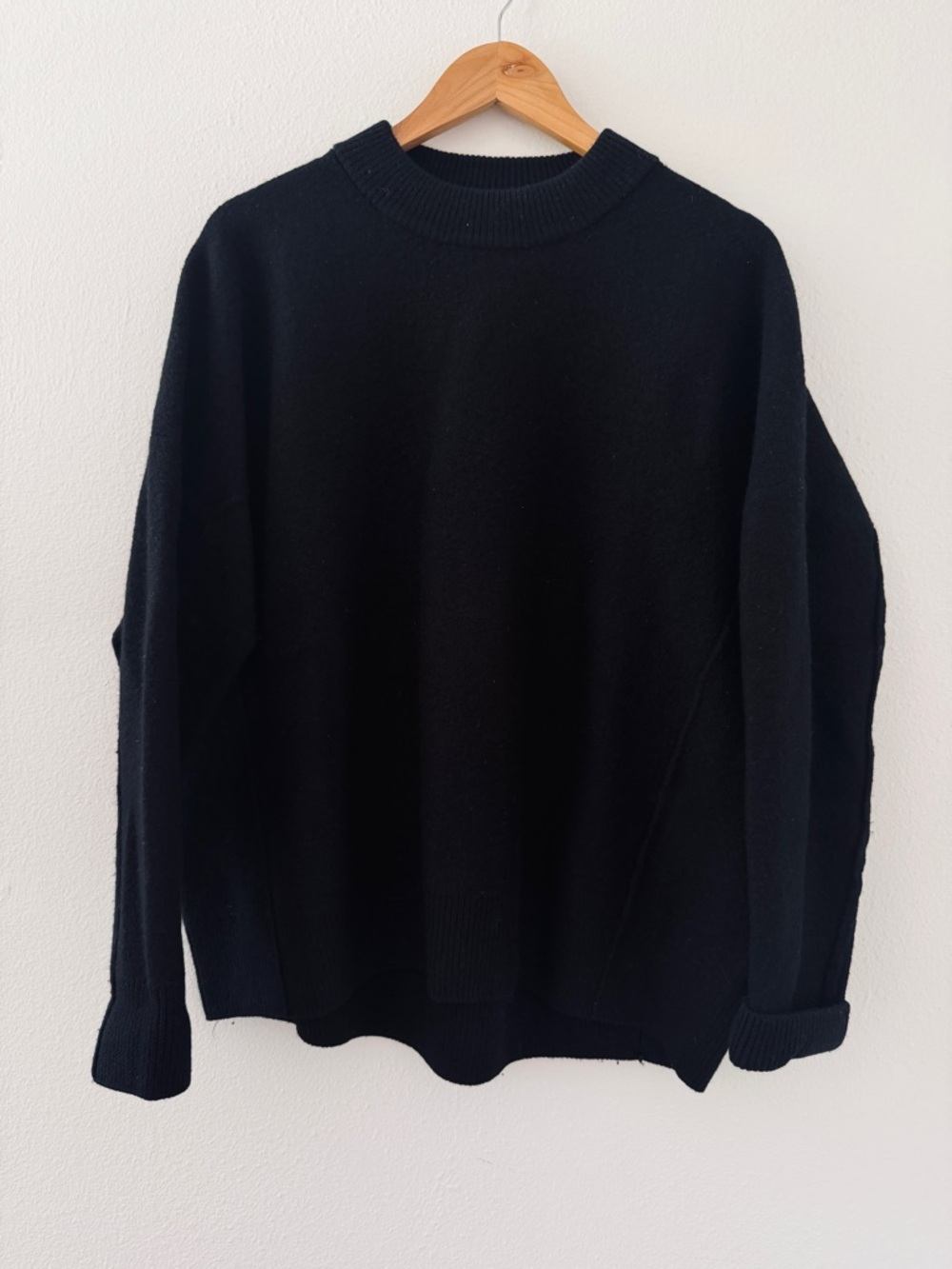 COS Black Wool Oversized Jumper Sweater